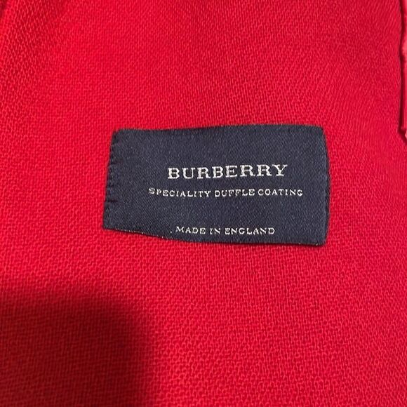 BURBERRY woman’s red wool long trench coat - Picture 8 of 16